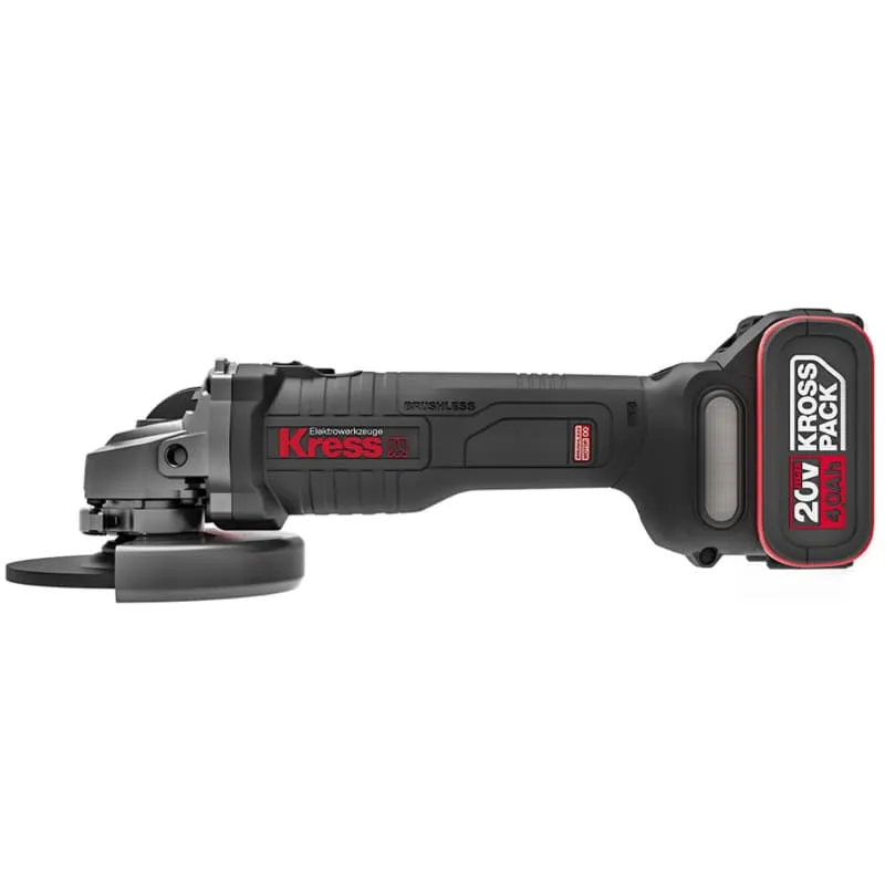 Угловая шлифмашина (болгарка) KRESS KU801 20V 125мм аккумуляторная — детальное фото